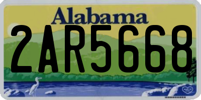 AL license plate 2AR5668