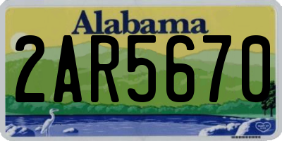 AL license plate 2AR5670