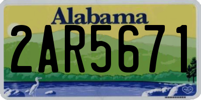 AL license plate 2AR5671