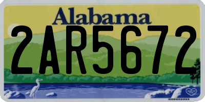 AL license plate 2AR5672