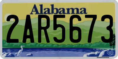 AL license plate 2AR5673