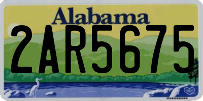 AL license plate 2AR5675