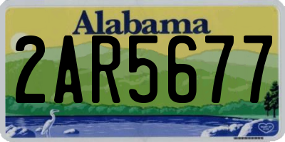 AL license plate 2AR5677