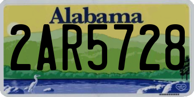 AL license plate 2AR5728