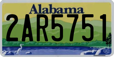 AL license plate 2AR5751