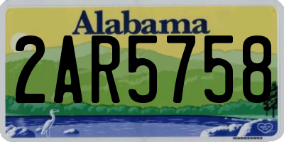 AL license plate 2AR5758
