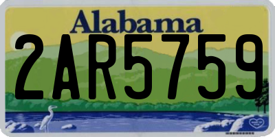 AL license plate 2AR5759
