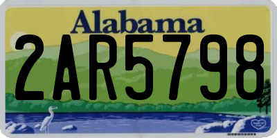 AL license plate 2AR5798