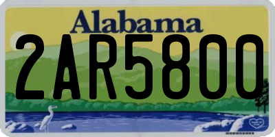 AL license plate 2AR5800