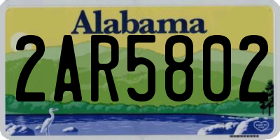 AL license plate 2AR5802