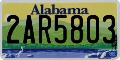 AL license plate 2AR5803