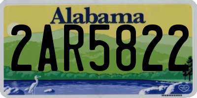 AL license plate 2AR5822