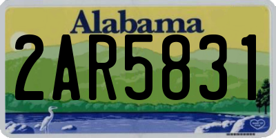 AL license plate 2AR5831