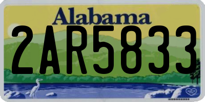 AL license plate 2AR5833