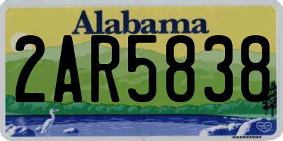 AL license plate 2AR5838