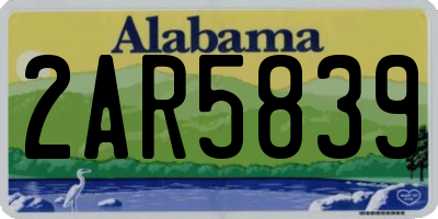 AL license plate 2AR5839