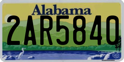 AL license plate 2AR5840