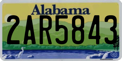 AL license plate 2AR5843