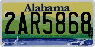 AL license plate 2AR5868