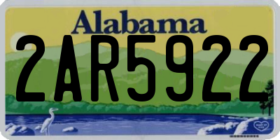 AL license plate 2AR5922