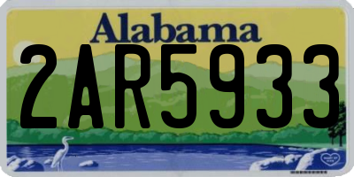 AL license plate 2AR5933