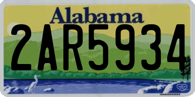 AL license plate 2AR5934