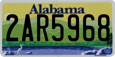 AL license plate 2AR5968