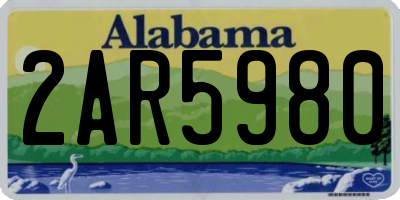 AL license plate 2AR5980