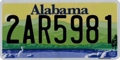 AL license plate 2AR5981