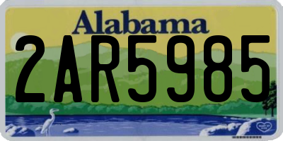 AL license plate 2AR5985