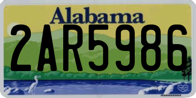 AL license plate 2AR5986