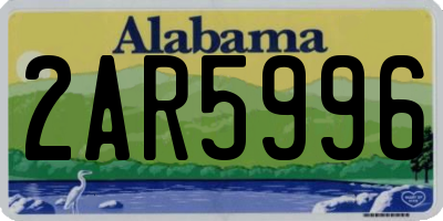 AL license plate 2AR5996