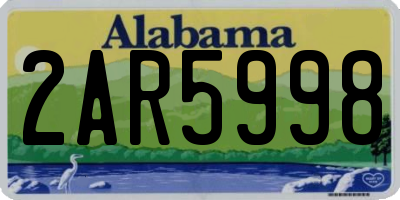 AL license plate 2AR5998