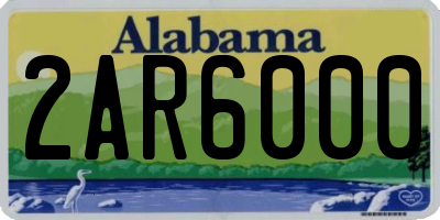 AL license plate 2AR6000