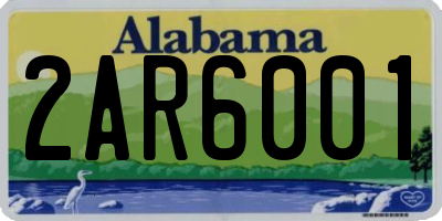 AL license plate 2AR6001