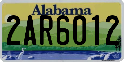 AL license plate 2AR6012
