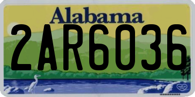 AL license plate 2AR6036