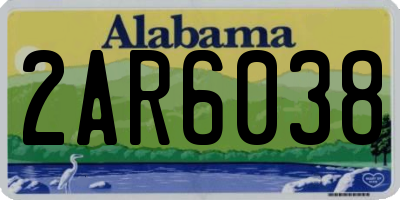AL license plate 2AR6038