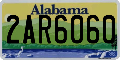 AL license plate 2AR6060