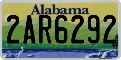 AL license plate 2AR6292