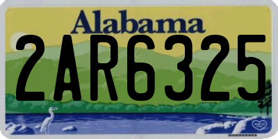 AL license plate 2AR6325