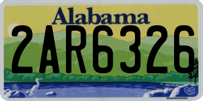AL license plate 2AR6326