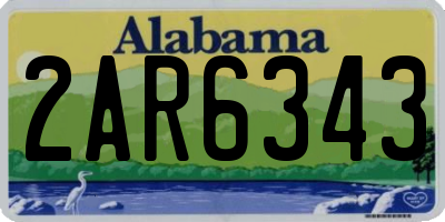 AL license plate 2AR6343