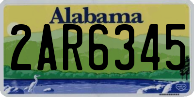 AL license plate 2AR6345