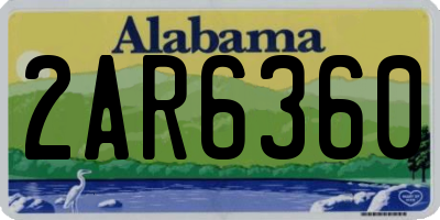 AL license plate 2AR6360