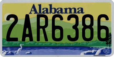 AL license plate 2AR6386