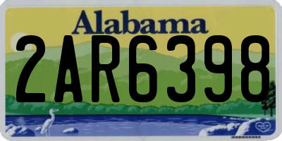 AL license plate 2AR6398