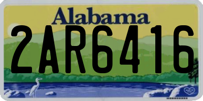 AL license plate 2AR6416