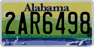 AL license plate 2AR6498