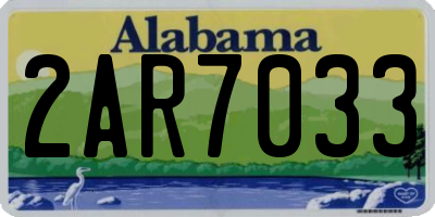 AL license plate 2AR7033